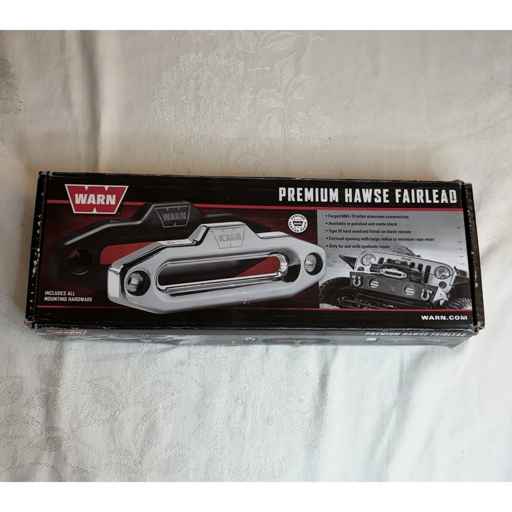 WARN Premium Hawse Fairlead Forged 6061-T6 Billet Black NEW